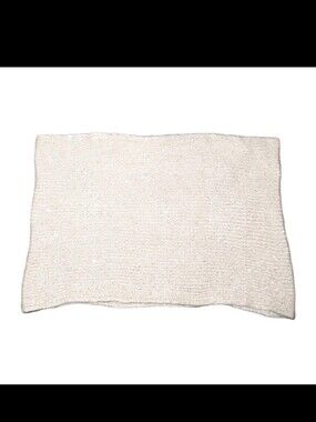H&M Infinity Scarf White Sequin Chunky Knit 21" X 30" Soft Sparkly & Warm